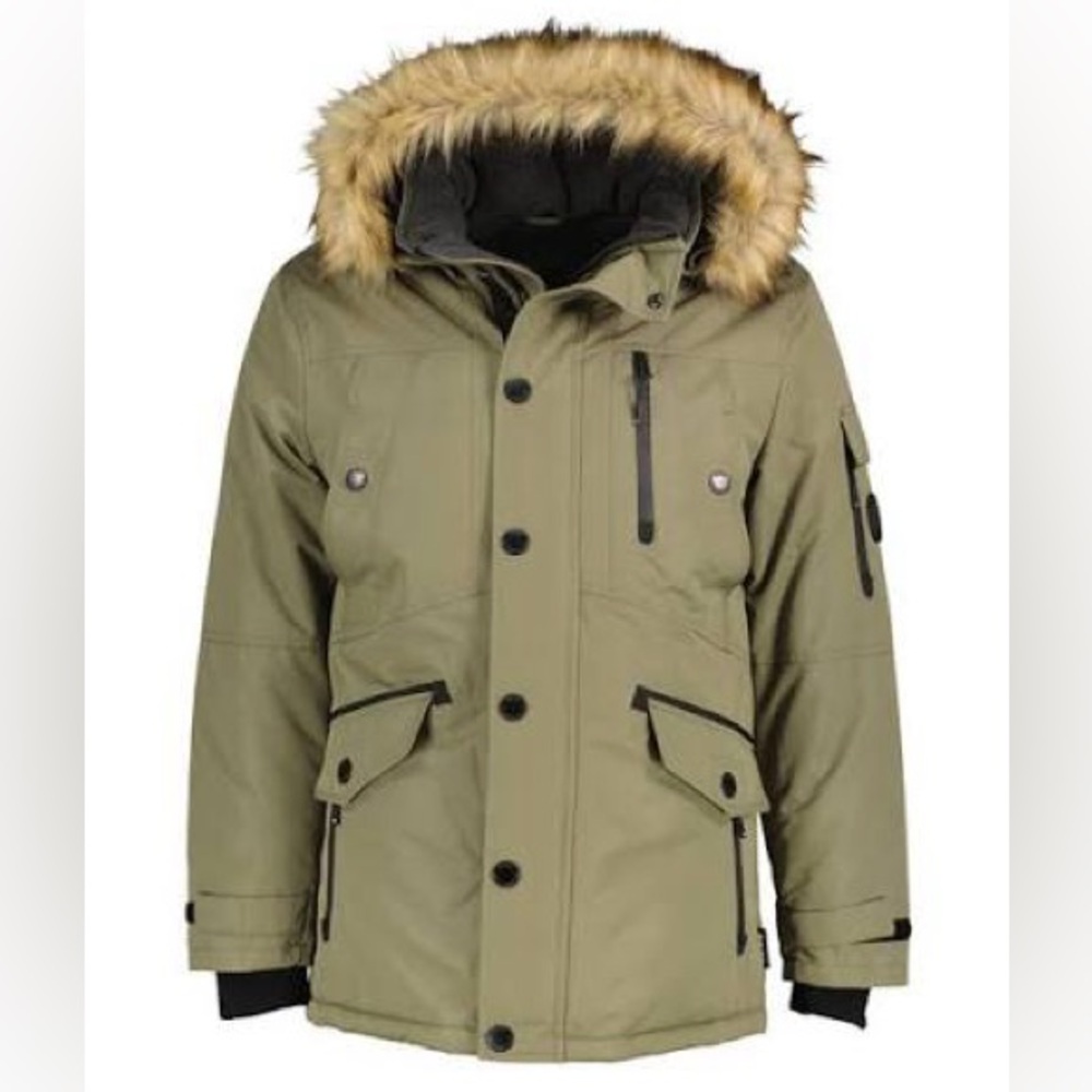 Noize Men's Jacob Puffer Jacket with Faux Fur Hood